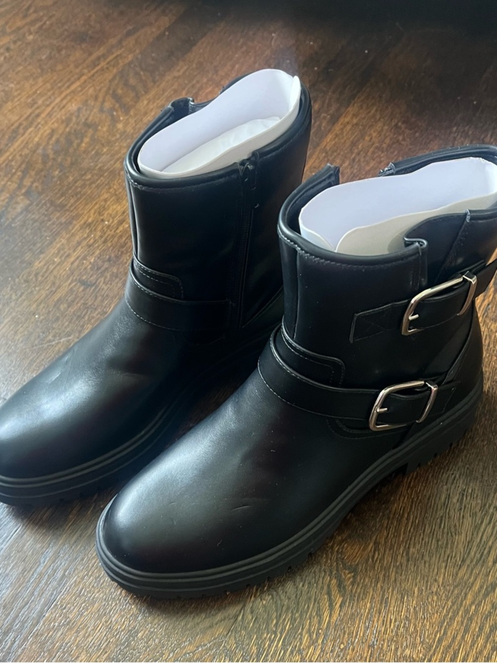 GAP Black Vegan Leather Moto Boots